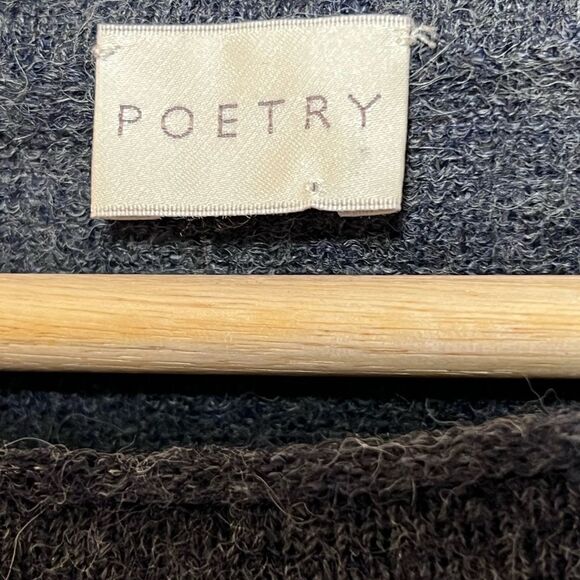 Poetry Grey alpaca Sweater dress with woven plaid trim Womens Sz S - Picture 7 of 7